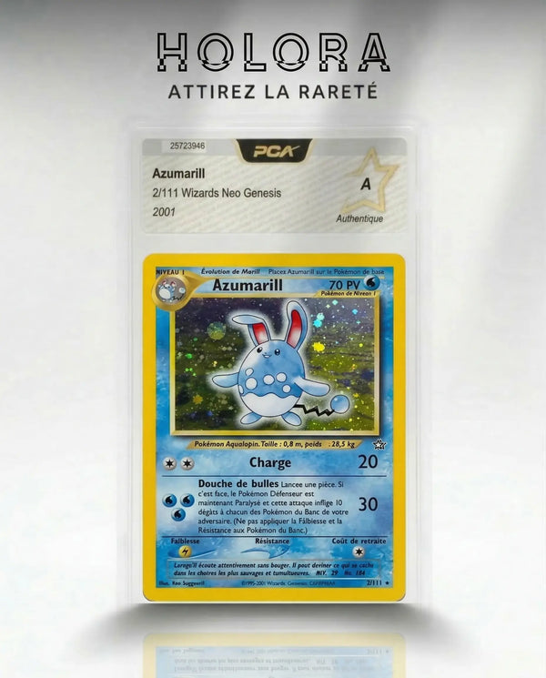 Carte gradée Pokémon Azumarill Wizards Neo Genesis 2/111 PCA A Fr