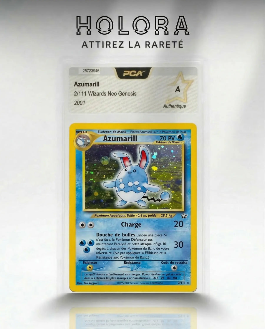 Carte gradée Pokémon Azumarill Holo Neo Genesis 2/111 PCA A Holora