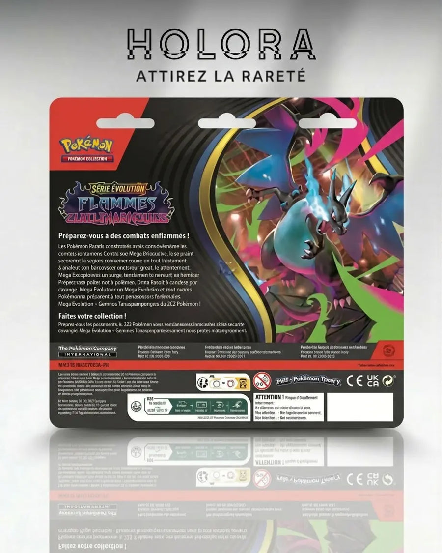 Tripack ME02 Flammes Fantasmagoriques — 3 Boosters + Promo Holo FR Pokémon