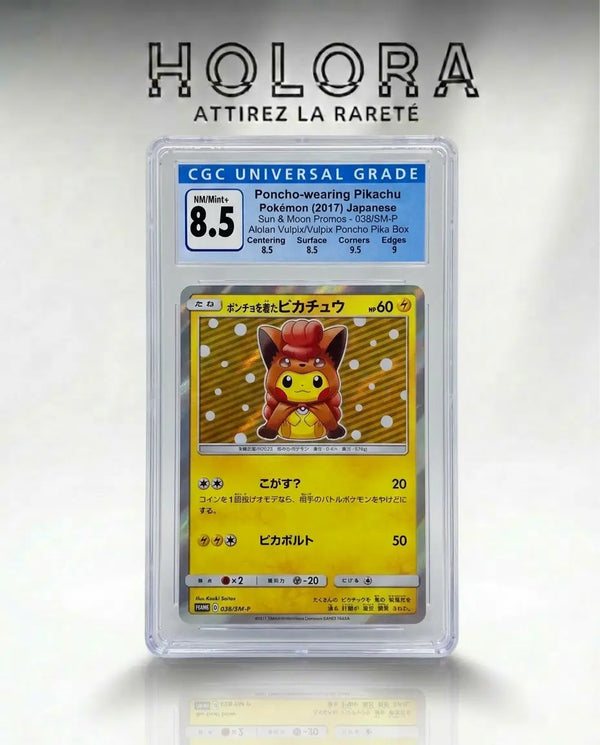 Carte gradée Pokémon Goupix poncho 038/SM-P CGC8.5 Jap