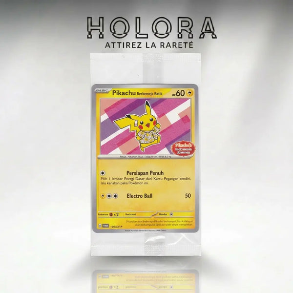 Cartes promo scellées Pokémon pikachu Berkemeja Batik 190/sv-p EXCLU stamp indonesia journey