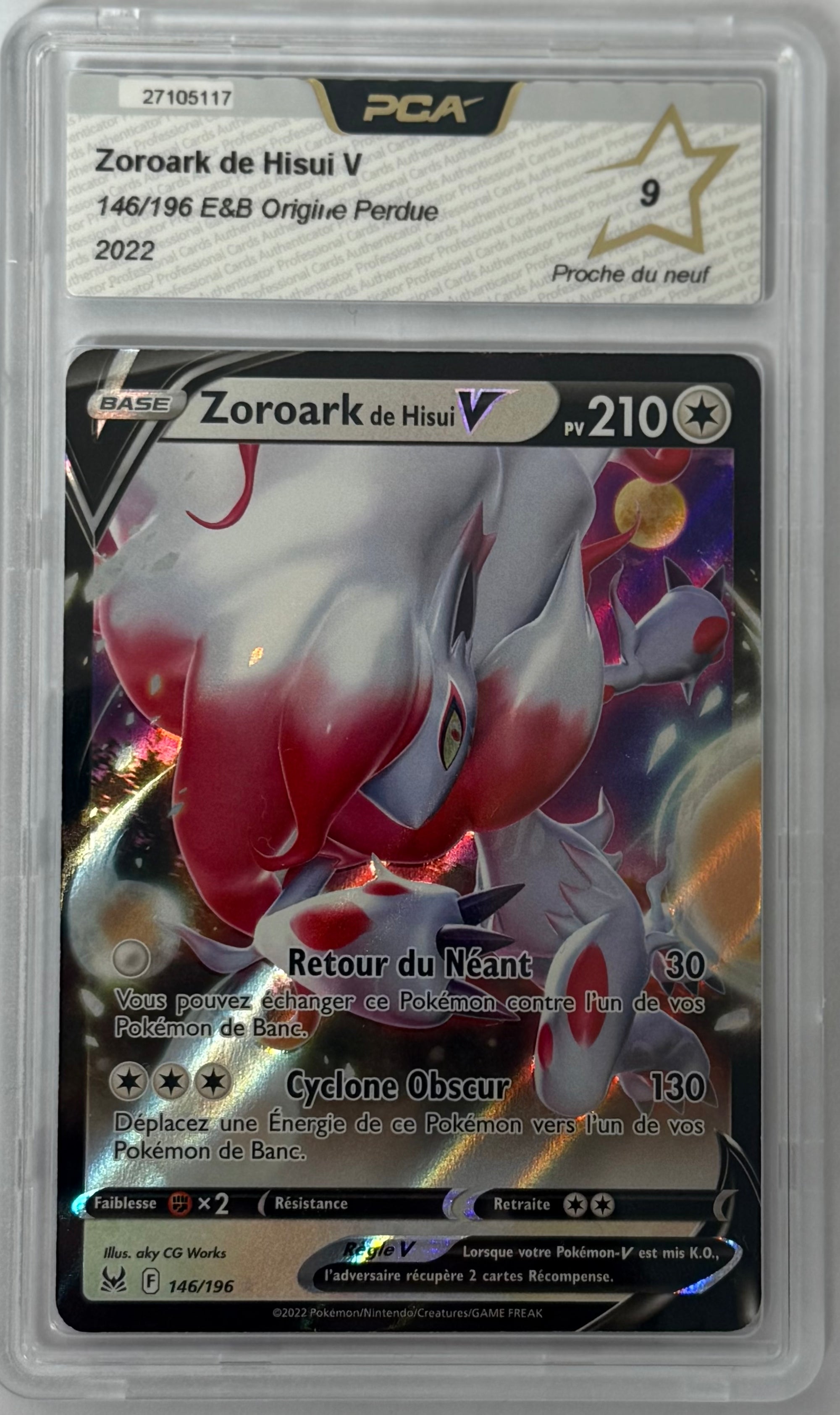 Carte gradée Zoroark de Hisui V 146/196 EB11 (FR) notée PCA9 Holora