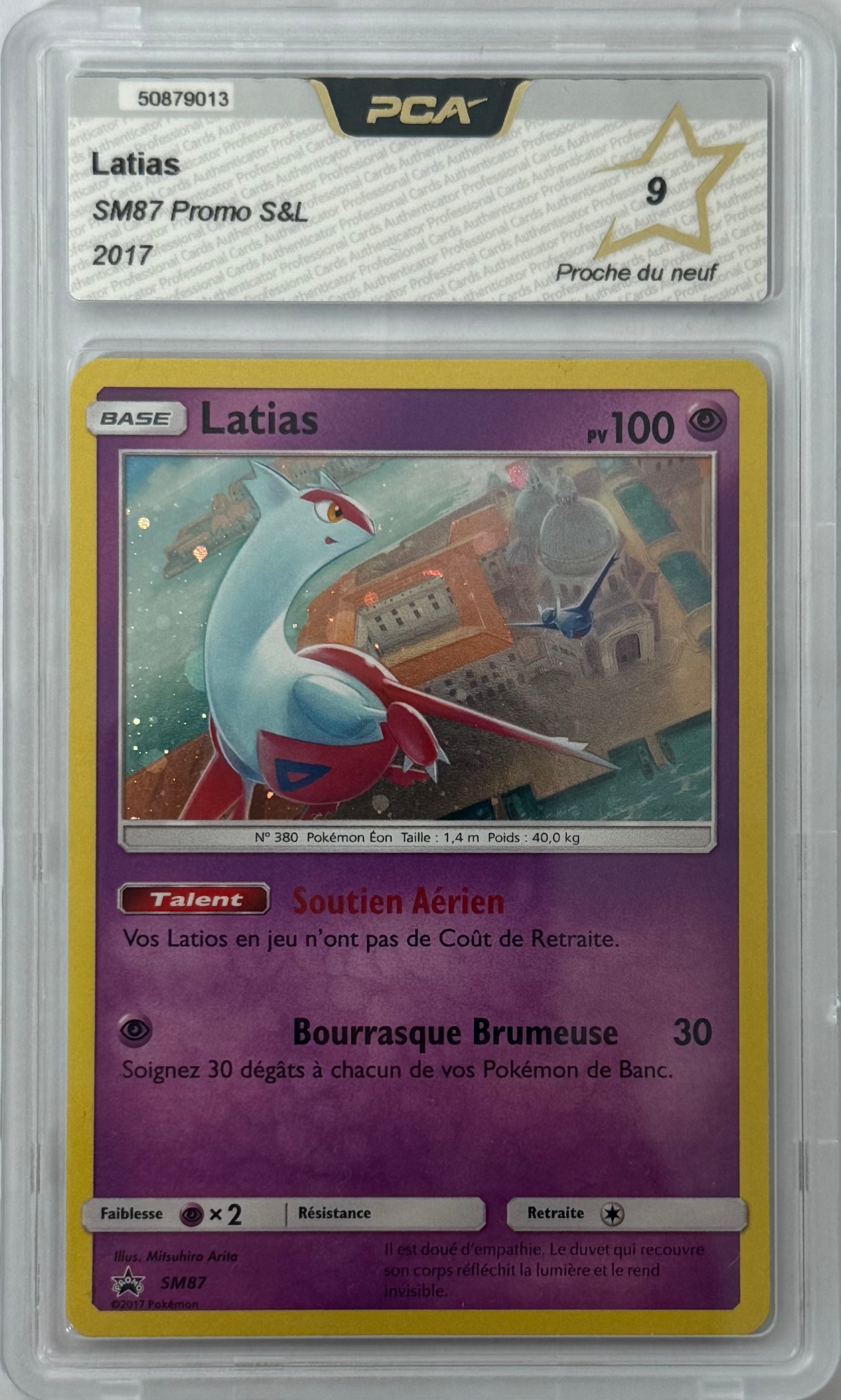 Carte gradée Latias Promo SL SM87 (FR) notée PCA9 Holora