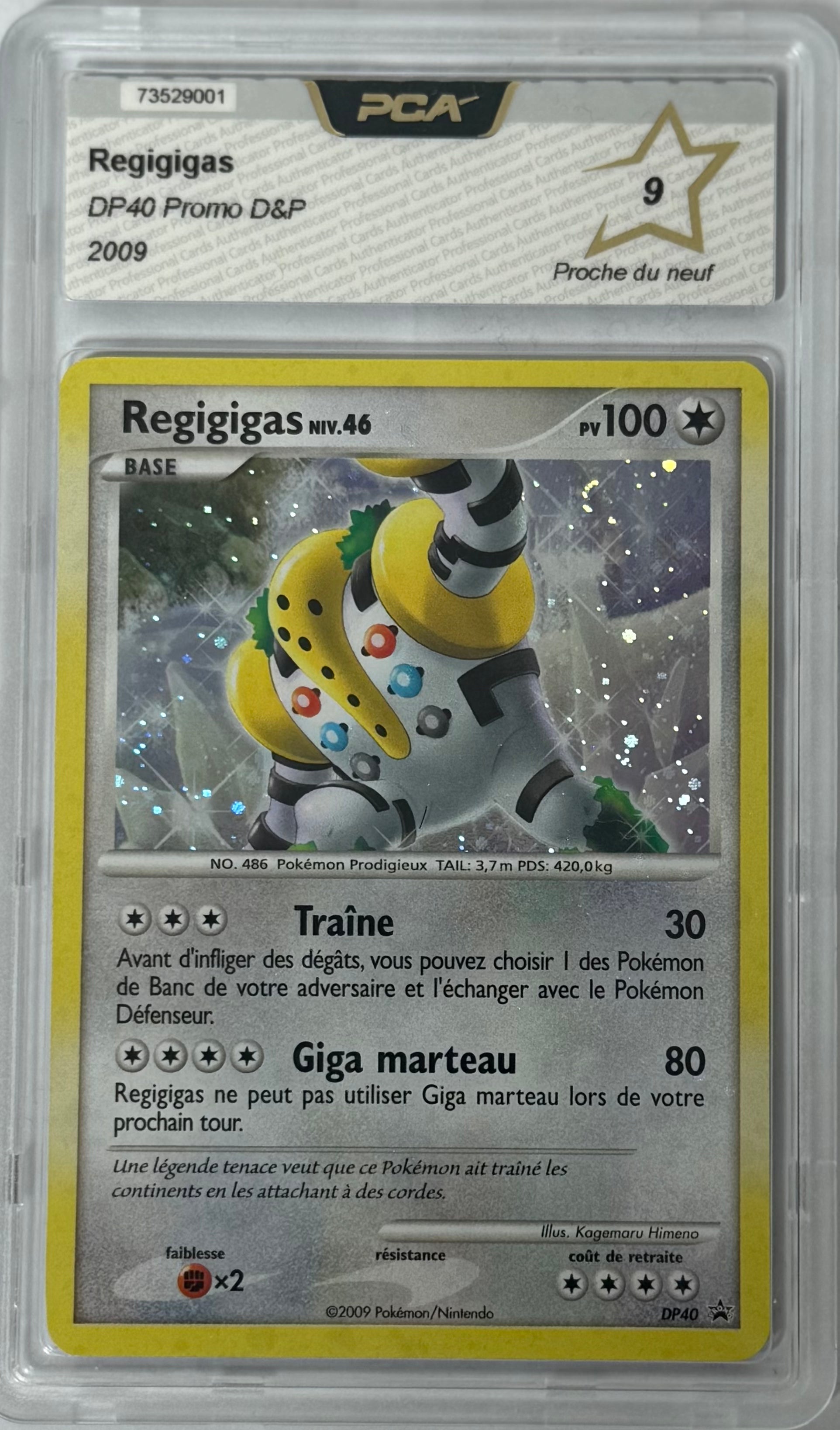 Carte gradée Regigigas Holo DP40 Promo D&P (FR) notée PCA9 Holora