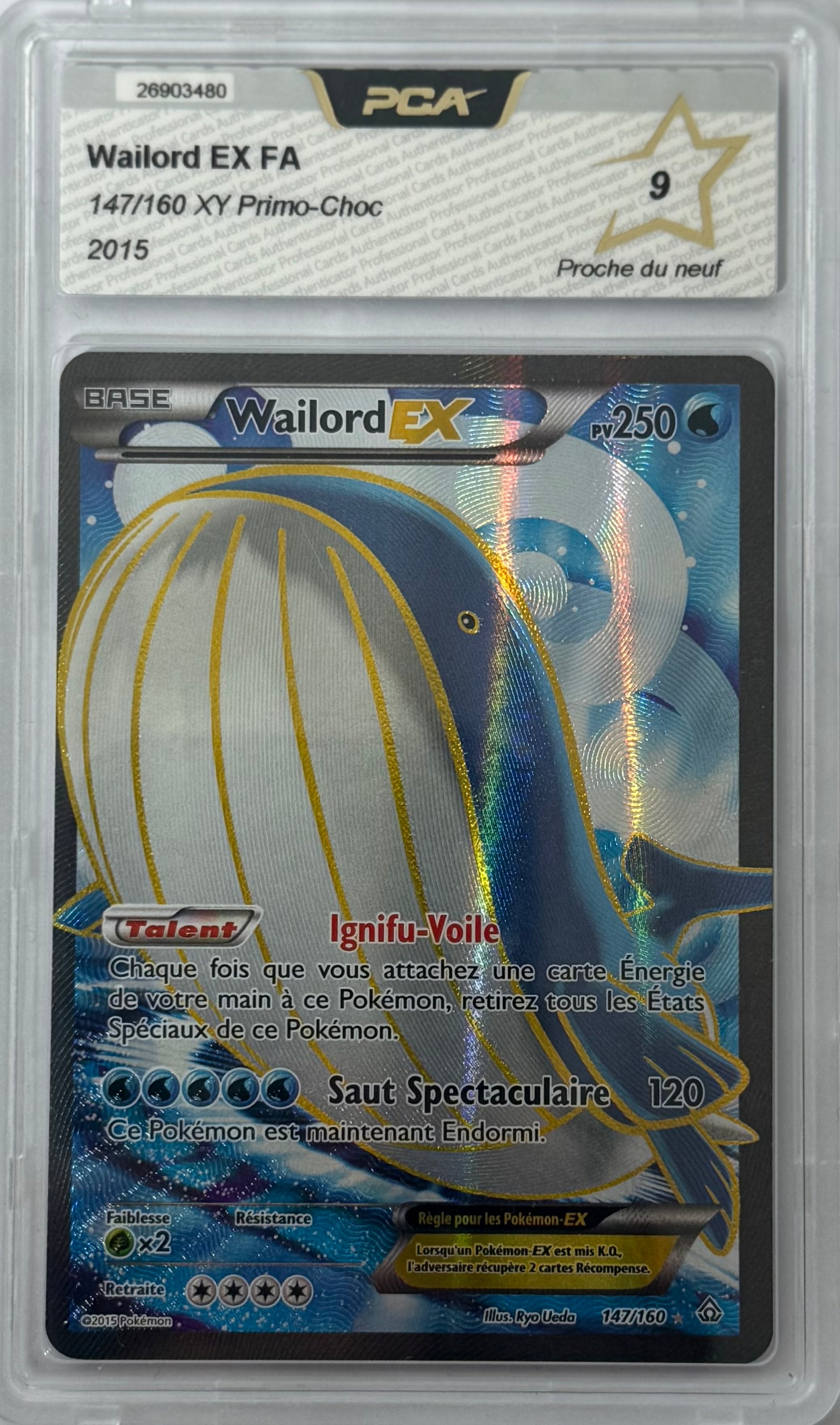 Carte gradée Wailord XY 147/160 (FR) notée PCA9 Holora