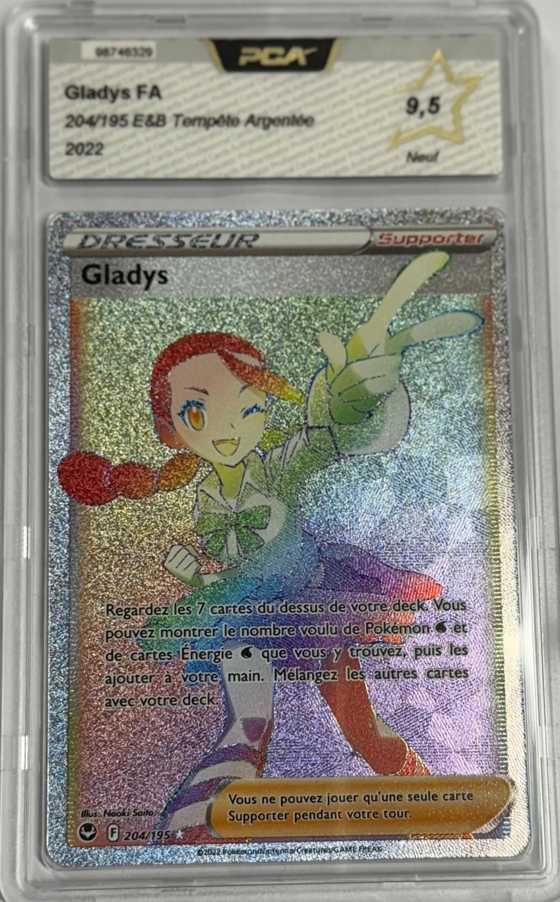 Carte gradée Gladys Rainbow 204/195 EB notée PCA9.5 Holora