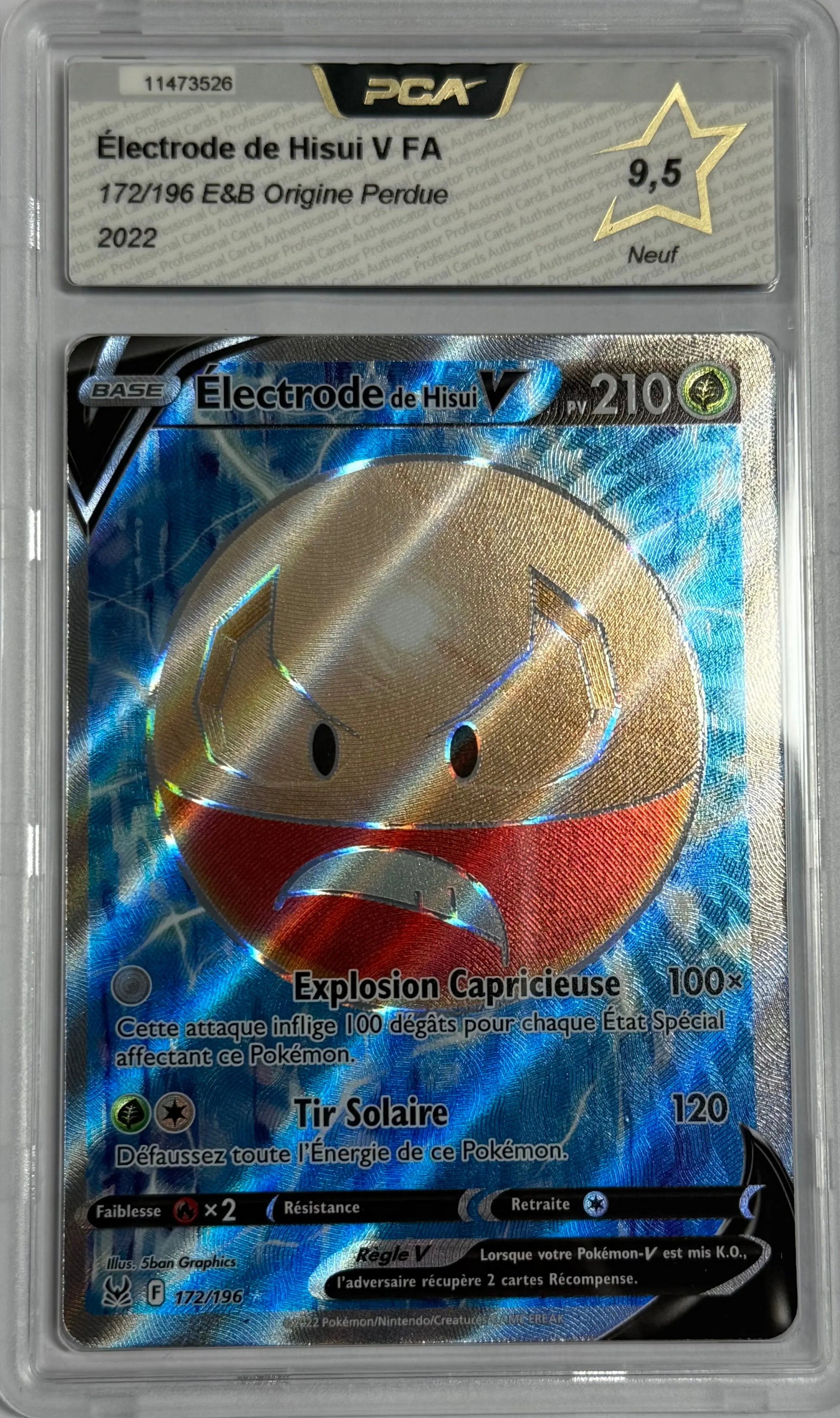 Carte gradée Electrode de Hisui 172/196  EB11 notée PCA9.5 Holora