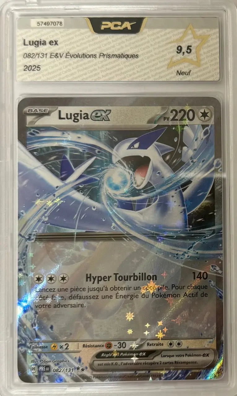 Carte gradée Lugia ex 082/131 EV8.5 (FR) notée PCA9.5 Holora