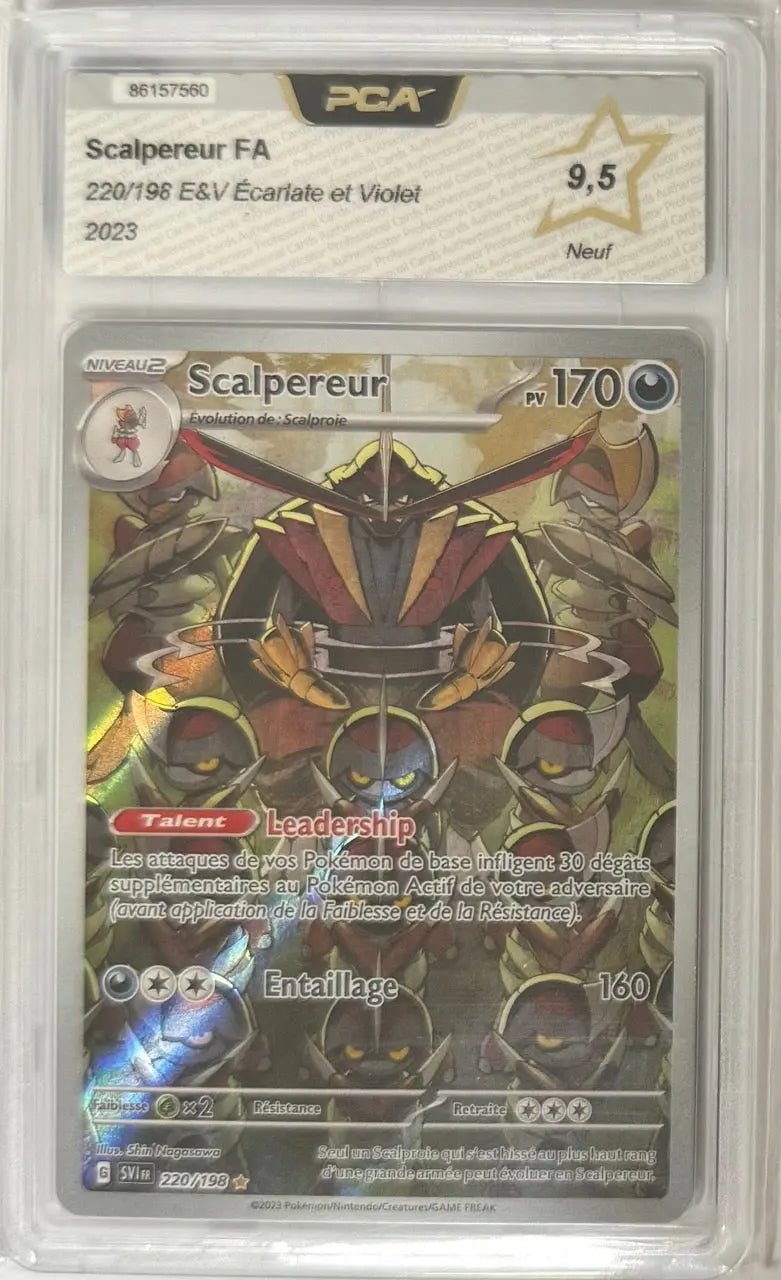 Carte gradée Scalpereur FA 220/198 Ecarlate et Violet EV1 (FR) notée PCA9.5 Holora