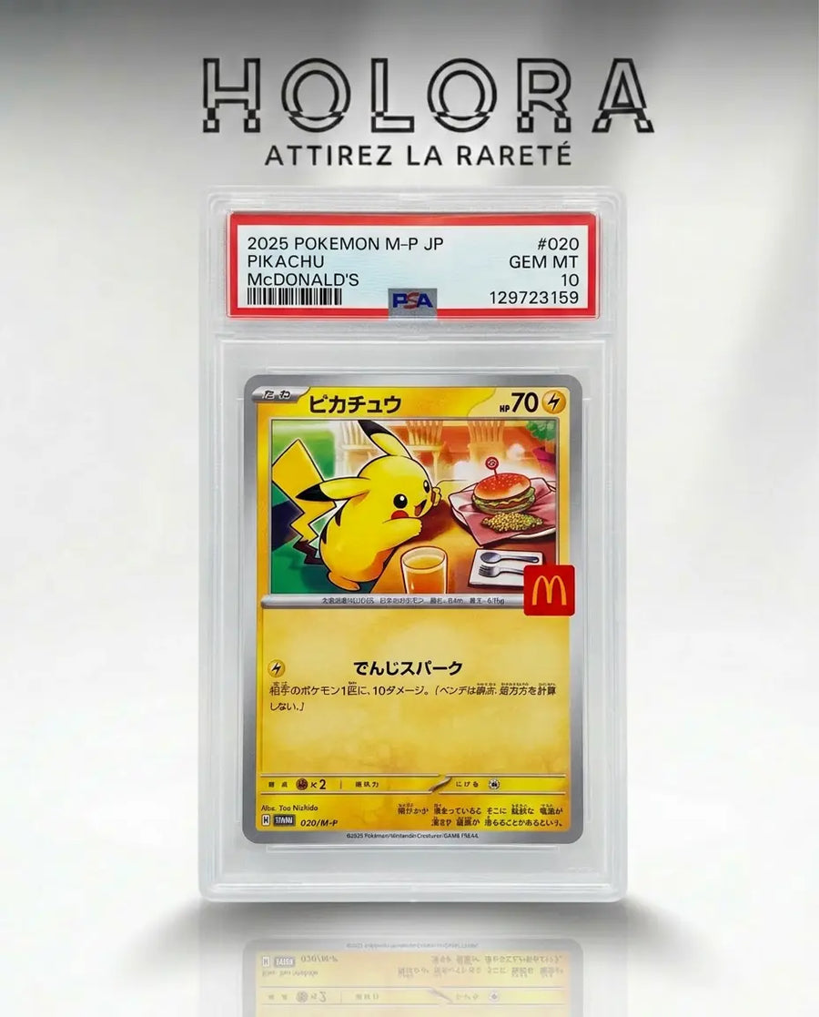 Pikachu MCDO 020/M-P PSA10 — Carte Promo Gradée JAP Holora