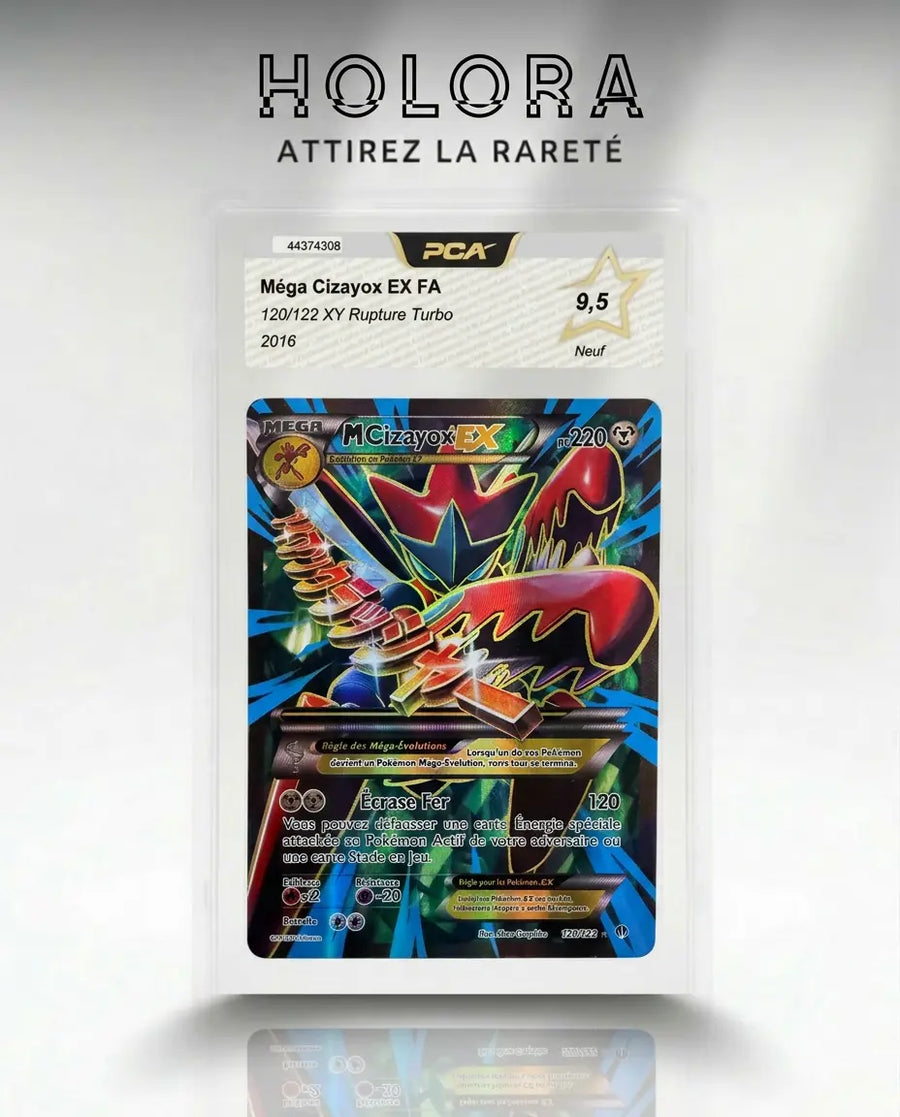 Carte gradée Pokémon Méga Cizayox XY Rupture Turbo 120/122 PCA 9.5 FR Holora