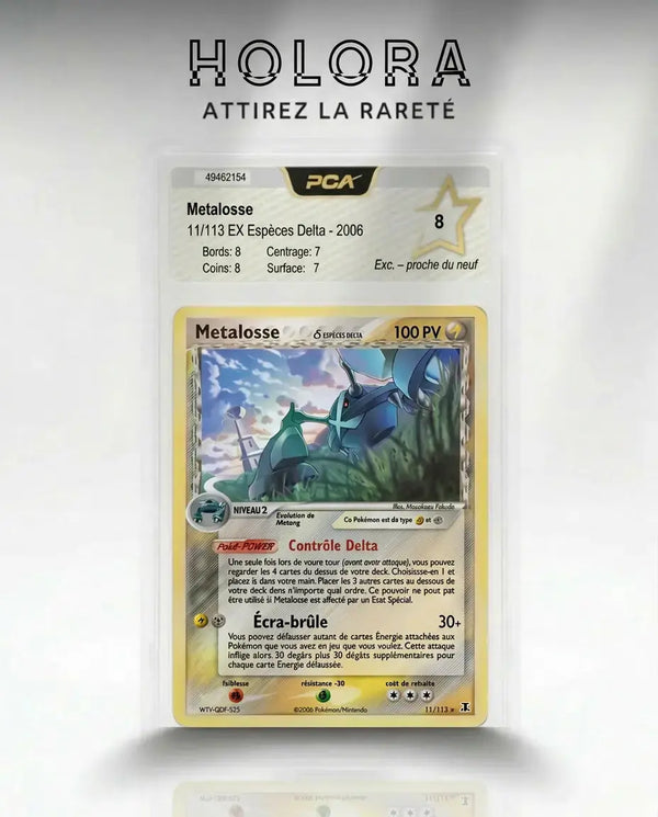 Carte gradée Pokémon Metalosse Holo EX Espèces Delta 11/113 PCA8 Fr