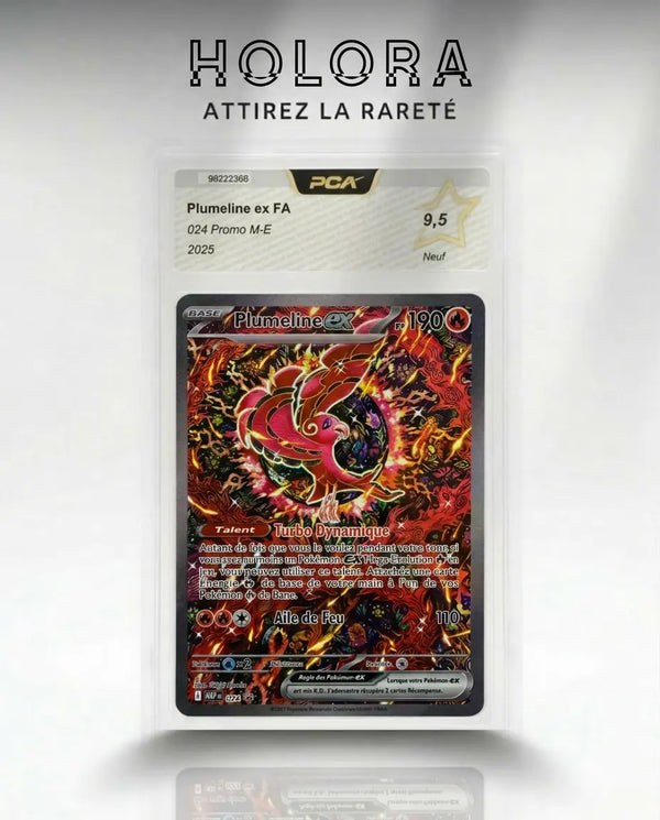 Carte gradée Pokémon Plumeline promo UPC Drac ME024 PCA9.5 Fr