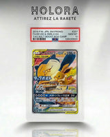 Carte gradée Pokémon Ronflex et Évoli Tag Team 297/SM-P PSA10 Jap Holora